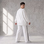 Kastiges Langarmshirt mit Statement Print und Außennähten aus French Terry Stretch urban