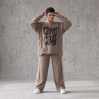 Streetwearshirt mit Chaos Club Print aus French Terry kastig mit Außennähten wärmend