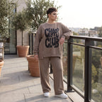 Streetwearshirt mit Chaos Club Print aus French Terry kastig mit Außennähten wärmend