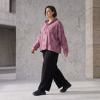 Weinroter Jersey Hoody in Destroyedoptik locker geschnitten mit Kapuze und weichem Fall