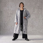 Jerseycardigan in Dusty Grey mit Kapuze aus Baumwolle und Elasthan mit geradem Schnitt