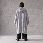 Jerseycardigan in Dusty Grey mit Kapuze aus Baumwolle und Elasthan mit geradem Schnitt