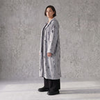 Jerseycardigan in Dusty Grey mit Kapuze aus Baumwolle und Elasthan mit geradem Schnitt