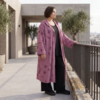 Offener Kapuzencardigan in Weinrot weich leicht und gerade geschnitten für Winterlooks