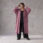 Offener Kapuzencardigan in Weinrot weich leicht und gerade geschnitten für Winterlooks