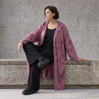 Offener Kapuzencardigan in Weinrot weich leicht und gerade geschnitten für Winterlooks