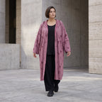 Offener Kapuzencardigan in Weinrot weich leicht und gerade geschnitten für Winterlooks