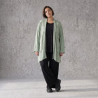 Pistaziengrüner Jerseycardigan in A-Linie mit Sternenmotiv aus Baumwolle und Elasthan