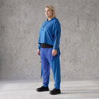 Royalblauer Hoody aus leichtem Travellergewebe mit Elasthan in kastiger lockerer Passform