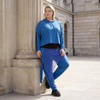 Royalblauer Hoody aus leichtem Travellergewebe mit Elasthan in kastiger lockerer Passform