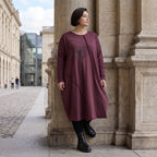 Altlila French Terry Kleid in Ballonform aus Baumwolle mit Elasthan weich Made in Italy