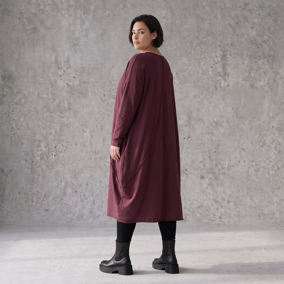 Altlila French Terry Kleid in Ballonform aus Baumwolle mit Elasthan weich Made in Italy