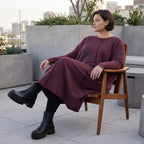 Altlila French Terry Kleid in Ballonform aus Baumwolle mit Elasthan weich Made in Italy