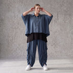 Petrol Bluse aus Lyocelltwill mit Hemdkragen Knopfleiste Rundsaum und 3/4-Arm leicht