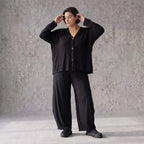 Ballonhose aus Slinky mit Stretch weites Bein als Schlupfhose fließend und elegant edel