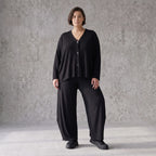 Ballonhose aus Slinky mit Stretch weites Bein als Schlupfhose fließend und elegant edel