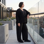 Ballonhose aus Slinky mit Stretch weites Bein als Schlupfhose fließend und elegant edel