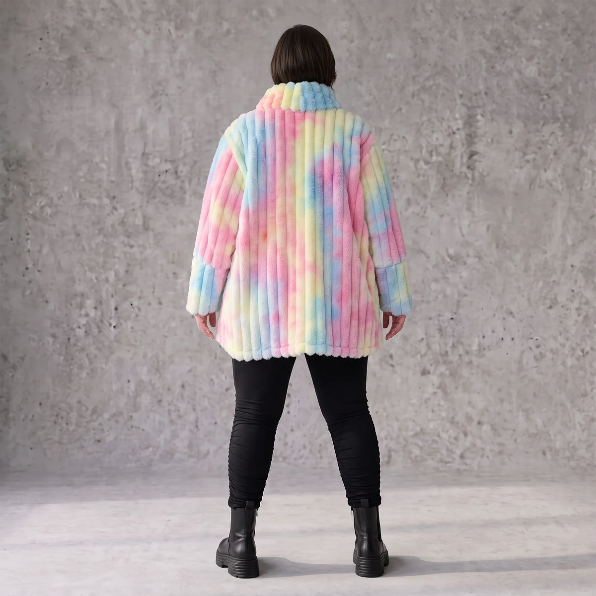 Plüschshirt in A-Linie mit Rollkragen und Langarm weich warm und kuschelig für Winter