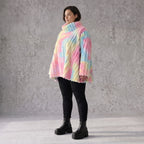 Plüschshirt in A-Linie mit Rollkragen und Langarm weich warm und kuschelig für Winter
