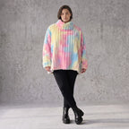 Plüschshirt in A-Linie mit Rollkragen und Langarm weich warm und kuschelig für Winter