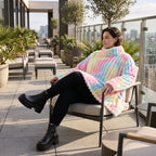 Plüschshirt in A-Linie mit Rollkragen und Langarm weich warm und kuschelig für Winter