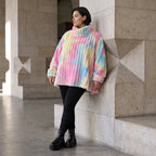 Plüschshirt in A-Linie mit Rollkragen und Langarm weich warm und kuschelig für Winter