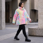 Plüschshirt in A-Linie mit Rollkragen und Langarm weich warm und kuschelig für Winter