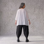 Leichtes Chiffonshirt in Weiss mit Rundhalsausschnitt 3/4-Arm und transparenter A-Linie