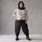 Grau/Schwarzes Feinstrickshirt mit Rollkragen mit geradem Schnitt aus Stretchqualität