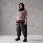 Feinstrick Rollkragenpullover in Beige/Schwarz mit geradem Schnitt kuschelig weich warm