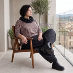 Feinstrick Rollkragenpullover in Beige/Schwarz mit geradem Schnitt kuschelig weich warm
