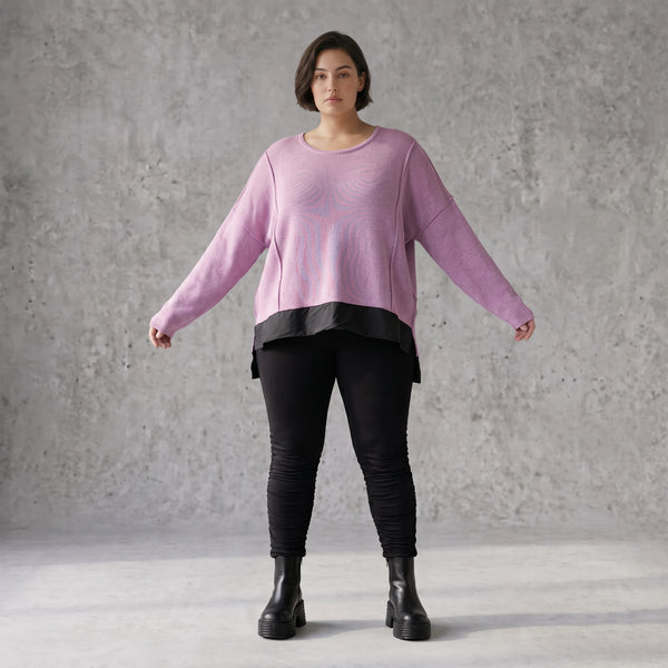 Strickpullover mit Memorytaft und asymmetrischem Schnitt mit Stretchkomfort weich warm