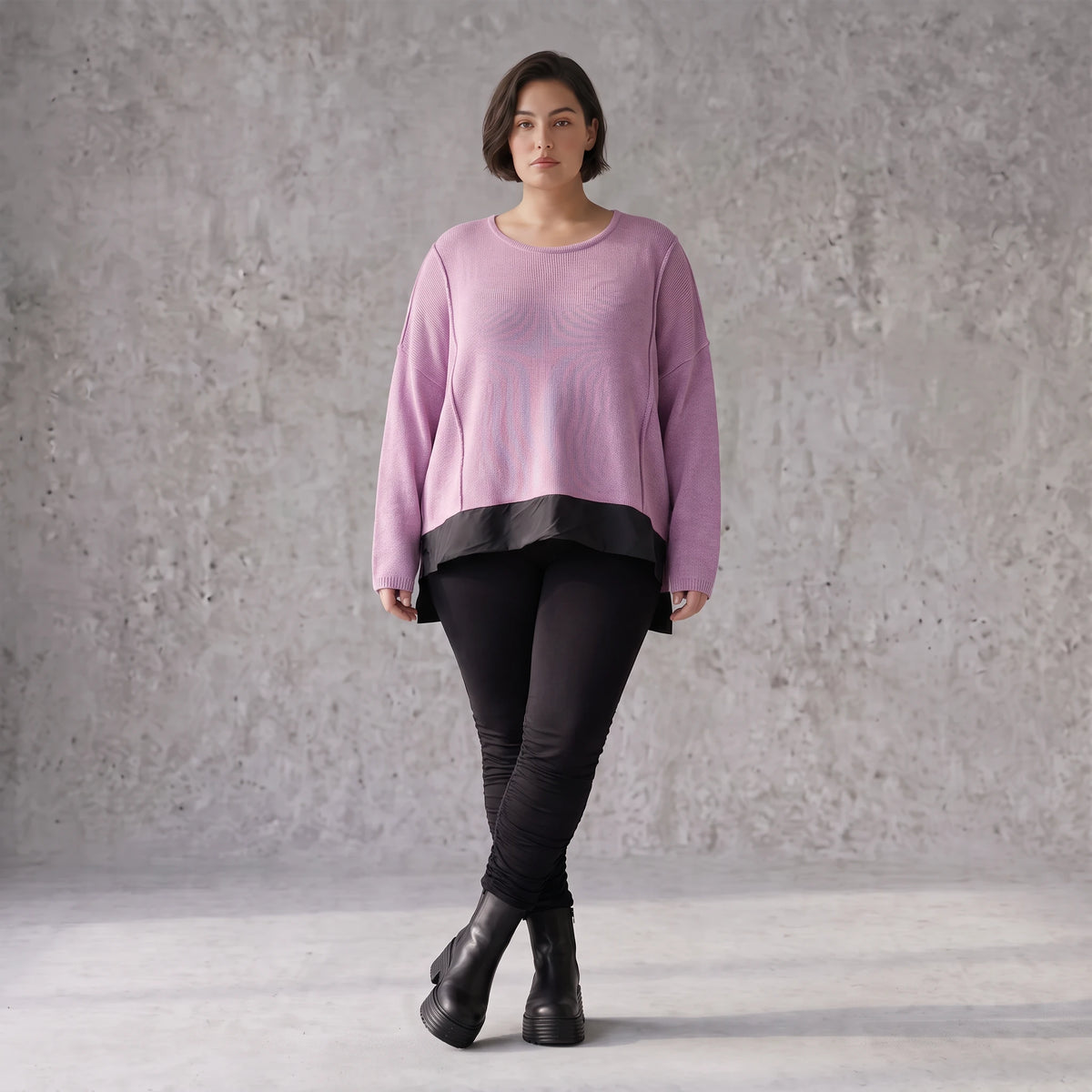 Strickpullover mit Memorytaft und asymmetrischem Schnitt mit Stretchkomfort weich warm