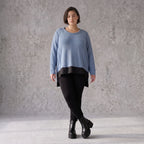 Strickpullover aus Baumwolle weich und warm mit Vokuhila Schnitt und Seitenschlitzen