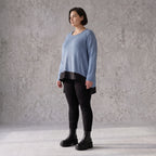 Strickpullover aus Baumwolle weich und warm mit Vokuhila Schnitt und Seitenschlitzen