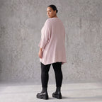 Altrosa Strickshirt aus Baumwolle in A-Linie mit Destroyedoptik weich für Winterlooks