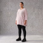 Altrosa Strickshirt aus Baumwolle in A-Linie mit Destroyedoptik weich für Winterlooks