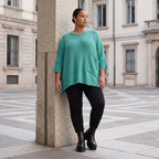 Strickshirt in A-Linie mit Taschen im Destroyed-Look aus Baumwolle mit weichem Stretch