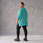Strickshirt in A-Linie mit Taschen im Destroyed-Look aus Baumwolle mit weichem Stretch