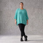 Strickshirt in A-Linie mit Taschen im Destroyed-Look aus Baumwolle mit weichem Stretch