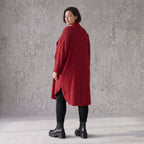 Cardigan aus French Terry in gerader Form mit Stehkragen offener Front und Baumwollmix