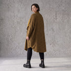Cardigan in Camel aus feinem French Terry mit Stehkragen in geradem Schnitt aus Italien
