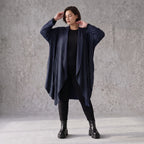 Cardigan aus weichem French Terry mit Stehkragen geradem Schnitt und Seitennahttaschen