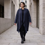 Cardigan aus weichem French Terry mit Stehkragen geradem Schnitt und Seitennahttaschen