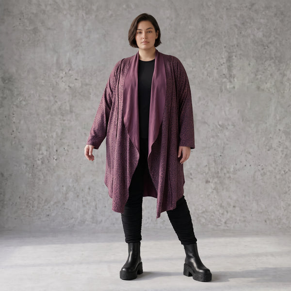French Terry Cardigan mit Stehkragen in gerader Passform aus Baumwolle Elasthan