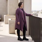 French Terry Cardigan mit Stehkragen in gerader Passform aus Baumwolle Elasthan