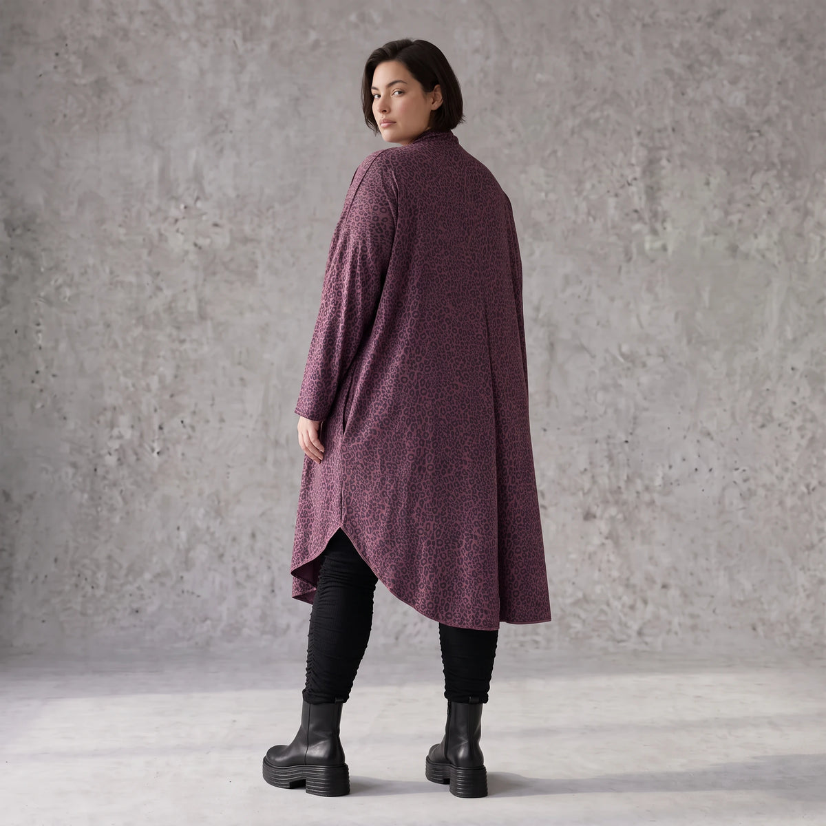 French Terry Cardigan mit Stehkragen in gerader Passform aus Baumwolle Elasthan