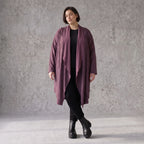 French Terry Cardigan mit Stehkragen in gerader Passform aus Baumwolle Elasthan