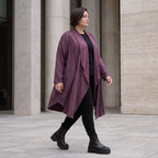 French Terry Cardigan mit Stehkragen in gerader Passform aus Baumwolle Elasthan