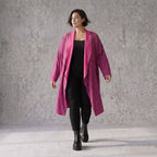Cardigan aus weichem French Terry mit Stehkragen geradem Schnitt und Seitentaschen